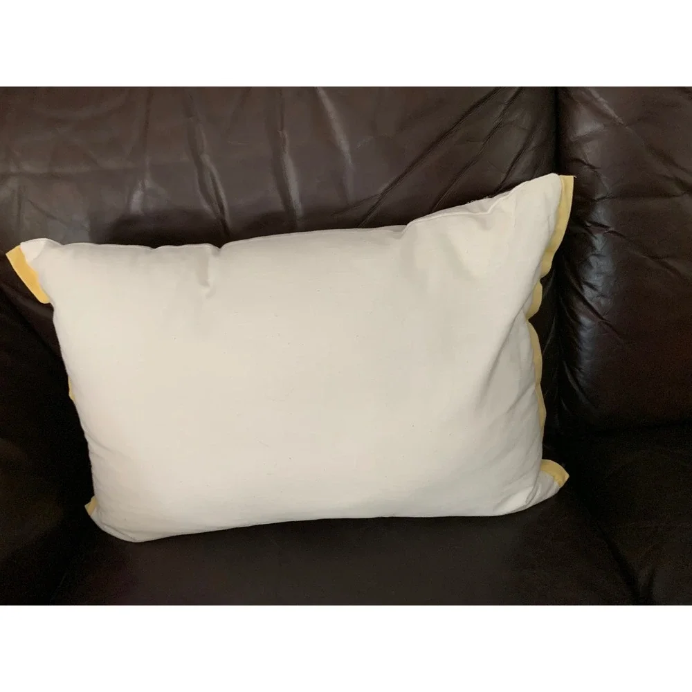 Boho Linen Cotton Embroidered Lumbar Pillow Mandala Medallion Retro Cream Gold